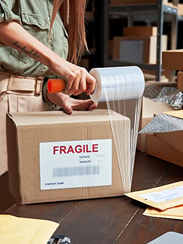 JARLINK 5" x 1000' Plastic Film Roll, Stretch Pallet Wrap W/Handles, 4 Pack - size: 5" x 1000ft