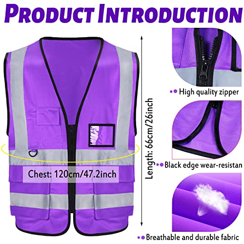 EBOOT 20 Pack Safety Vest High Visibility Reflective, Purple - color: Purple