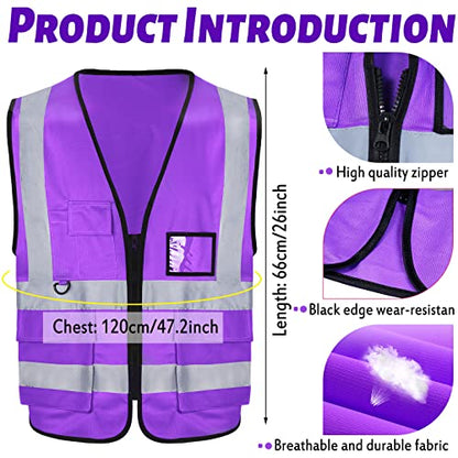 EBOOT 20 Pack Safety Vest High Visibility Reflective, Purple - color: Purple