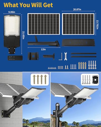 Gefolly SL-10000W Solar Street Lights Outdoor, Commercial Parking Lot Light - size: XXL