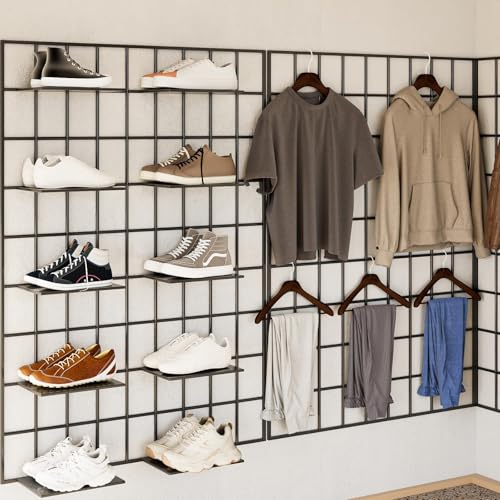 4 Pack 2 x 4 Ft Grid Wall Panels, Heavy Duty Wire Grid Display Panels