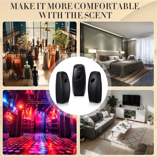 Maxcheck Automatic Air Freshener Spray Dispenser 2 Pack Wall Mounted Free Standing Restroom Air Freshener Battery Operated Automatic Sprayer Dispenser for Home Bathroom Commercial Time Scent(Black) - color: Black