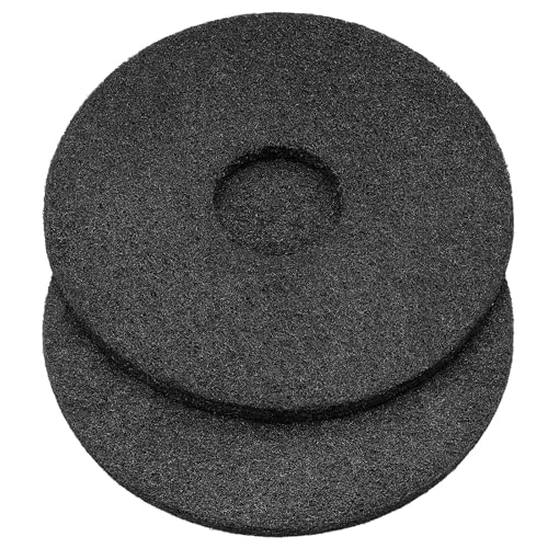 Teenyyou 2 Pcs 12" Black Floor Buffer Pads for Machine - color: Black, size: 12"