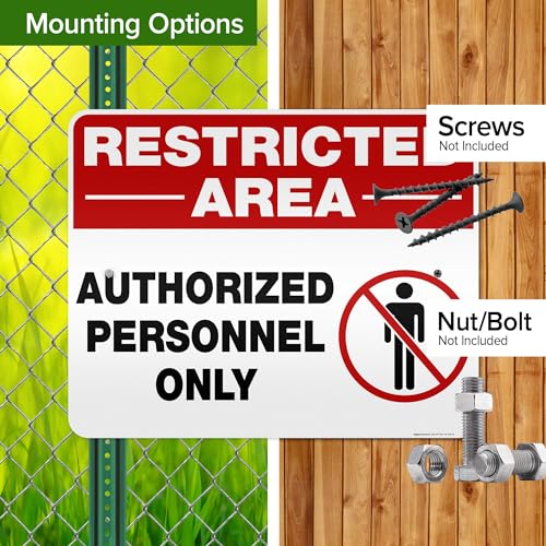 Restricted Area Authorized Personnel Only Sign, 24x30 Inches, 3M EGP - size: 24x30 Reflective Aluminum