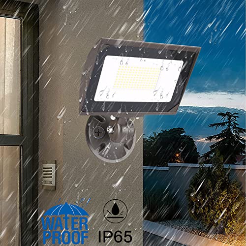 150W Outdoor LED Flood Light with Plate, 5000K Daylight 21000LM 100-277V, UL/DLC Waterproof LED Security Flood Lighting for Wall Wash/Sign/Flagpole/Tree/Yards/Advertising Boards