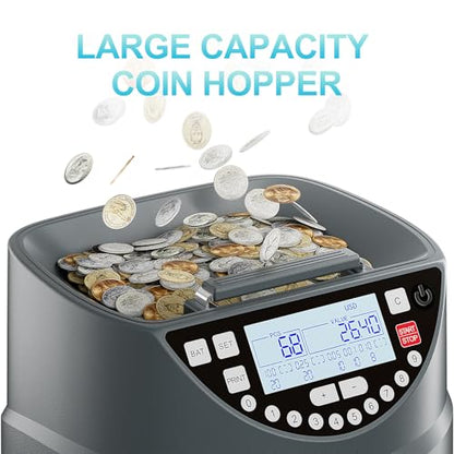 Aneken Coin Counter & Sorter for U.S. Coins, 3.5-Inch TFT Display