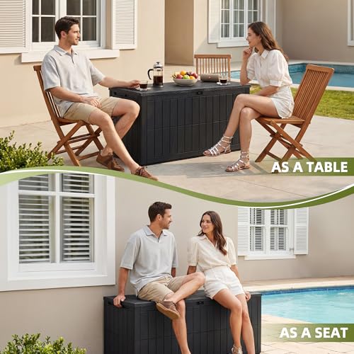 UDPATIO Deck Box - color: Black, size: 100 Gallon