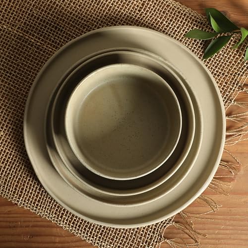 Gibson Elite Tatum Premium Porcelain Matte Reactive Glaze 16-Piece (Service for 4) Plates and Bolws Stackable Dishes Ceramic Dinnerware - Green - color: Green (Tatum)