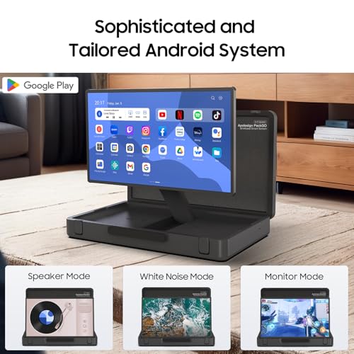 apolosign packgo 27-Inch Portable Entertainment System, Compact Suitcase Design Smart TV, Android OS, Bluetooth 3D Speakers, Built-in Battery 6H, Briefcase Screen Perfect for Travel & Parties (Gray) - color: Gray