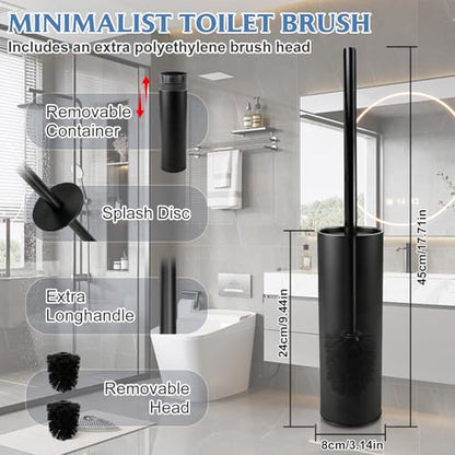 Toilet Bowl Brush and Holder for Bathroom 304 Stainless Steel Toilet Brush