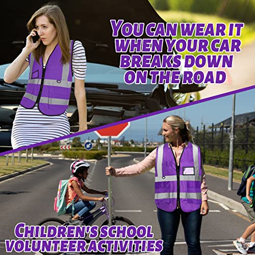 EBOOT 20 Pack Safety Vest High Visibility Reflective, Purple - color: Purple