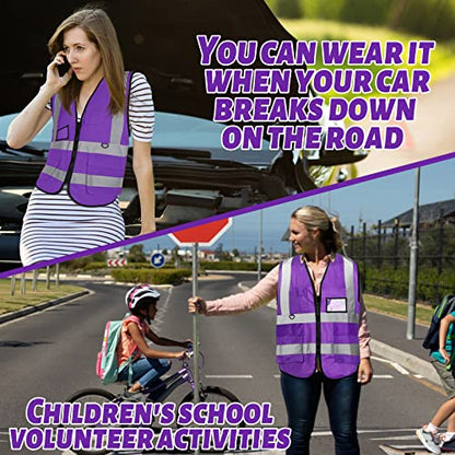 EBOOT 20 Pack Safety Vest High Visibility Reflective, Purple - color: Purple