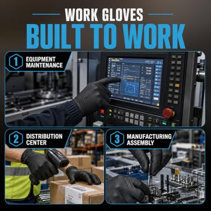 Nitrile Gloves HEAVY DUTY 6 Mil Disposable Rubber Black Gloves Small - size: Small