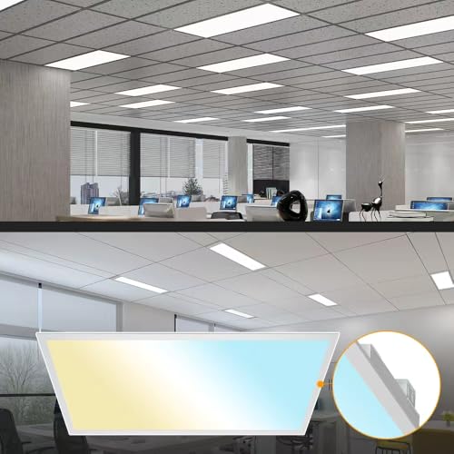 2x4ft LED Flat Panel Light with Microwave Sensor Base Ready, 4PK - style: 2x4 Fixture Only