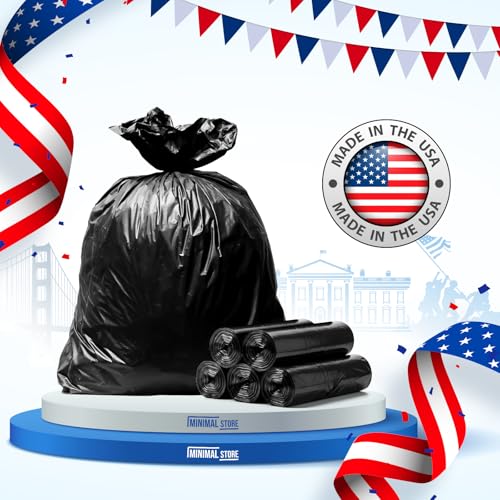 30-33 Gallon Trash Bags, 0.9MIL,100 Count, 32"x38" Black Garbage Bags, Bolsas de Basura, Durable & Puncture-Resistant, Heavy Duty Trash Can Liners,Made in USA for Commercial, Industrial - style: 33Gal-100 pcs-0.9