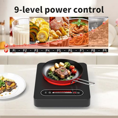VBGK Single Burner Electric Cooktop,110V 1800W Electric Stove Top with LED Touch Control,10 Power Levels, 4 hTimer, Safety Lock,single burner cooktop Overheat protection - size: electric cooktop 30 inch