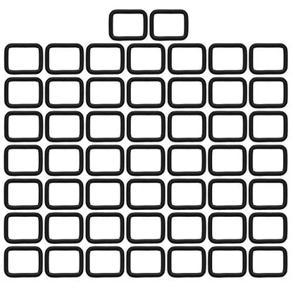 BIKICOCO Metal Rectangle Ring Buckles Square Strap Webbing Belt Rings for Bag Purse Non Welded 3/4 x 5/8 Inch - color: Black X 50 Pcs