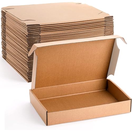 Cedilis 30 Pack 12x8x2 Inches Shipping Boxes, Brown Corrugated Cardboard Mailer Boxes, Medium Mailing Boxes for Shipping Packing Small Business - size: 12x8x2 Inches