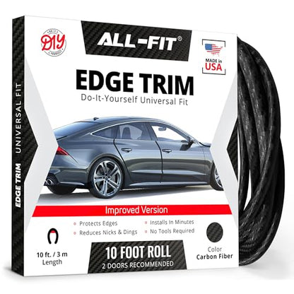 All-Fit Automotive Car Door Edge Protector – Universal DIY Edge Trim to Prevent Scratches & Dings – Flexible Adhesive Molding Trim for Cars, Trucks & SUVs (10 Ft - Carbon Fiber) V2 - color: Carbon Fiber