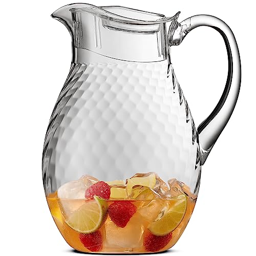 Acrylic Pitcher (72 oz), Clear Plastic, Water Pitcher with Lid, Shatterproof, BPA-Free Clear Pitcher, Ideal for Sangria, Lemonade, Juice, Iced Tea & More - color: 1.5 Gallon Clear