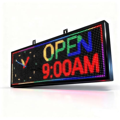 P10 Programmable LED Sign, 40"x14" Scrolling LED Sign for Business, Waterproof LED Display with WIFI & USB Control, 96x32 Pixels SMD Technology Digital Advertising Sign for Shop, Hotel, Store, Restaurant - size: P10 40"x14"