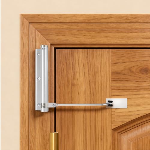 Automatic Door Closer, Stops Door Slamming, Ultra-Quiet Soft Close for Home & Apartment Doors, Upgraded Aluminum Roller Arm, Scratch-Free, Adjustable Speed, Self Closing Spring Door Closer, Silver - size: Small Size – Doors up to 88 lbs, style: Matte Silv
