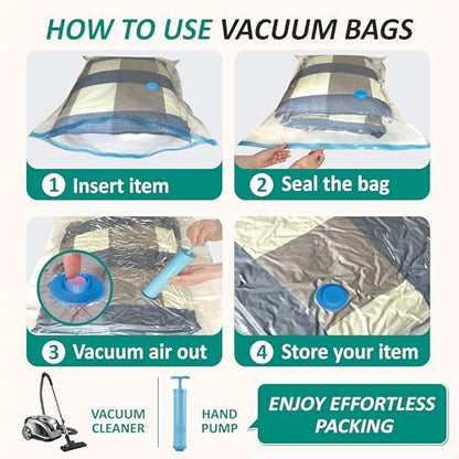 12 Jumbo Vacuum Storage Bags for Blankets & Bedding, Space Saver Bags - size: Jumbo