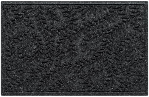 WaterHog Boxwood Front Door Mat Indoor Outdoor Entrance, All-Weather Mats - color: Charcoal, size: Medium 23"x36" (2’x3’)