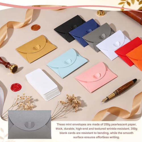 PATIKIL Gift Cards Envelopes (4.1"x 2.8",Silver) Mini Heart Clasp 12PCS - color: Silver