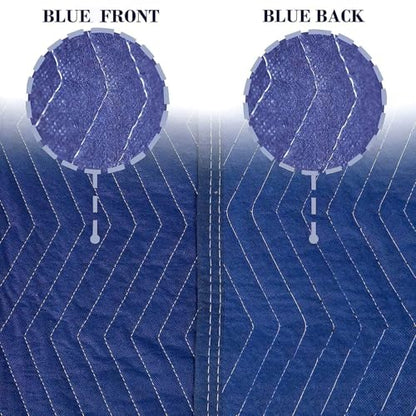 1 Pack Moving Blankets Heavy Duty 80"x72" Quilted Packing Blankets for Moving Furniture Padded Shipping Furniture Mover Blue - size: 1pack