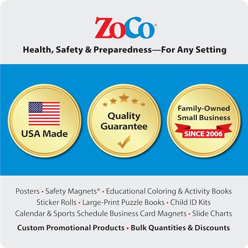 ZOCO – Active Shooter Safety Poster – Laminated 17x22 Emergency Preparedness Sign – Run Hide Fight Strategy for School, Workplace, or Public Building - size: 17x22