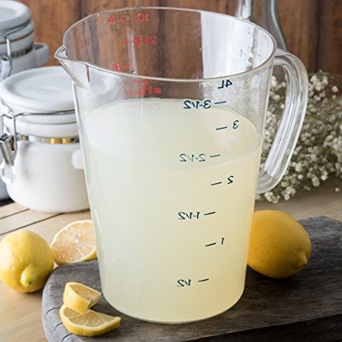 Carlisle FoodService Products 4314507 Commercial Plastic Measuring Cup, 1 Gallon, Clear - size: 1 Gallon, style: Modern
