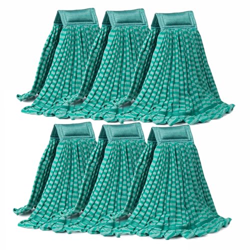 Large Microfiber Tube Mop Heads,Heavy Duty Mop Head,Highly Absorbent,Commercial Mop Head Replacement,Wet Mop Heads Replacement,for Hardwood, Tile, Laminate Floors (Green 6) - color: Green 6