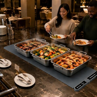 Extra Large Warming Mat for Food XXL 40X15” Parties Buffet Food Warmer 550W - size: Grey-XXL 15*40in