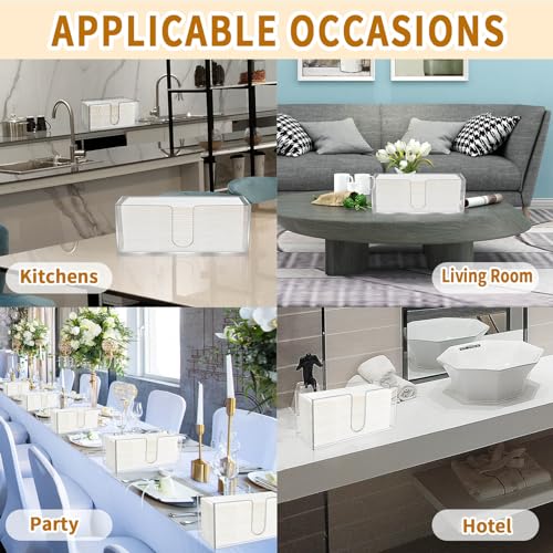 2 Pack Acrylic Paper Towel Holder, Countertop Napkin Dispenser for C-Fold