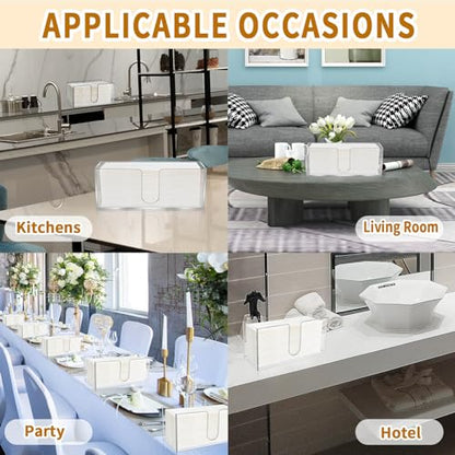 2 Pack Acrylic Paper Towel Holder, Countertop Napkin Dispenser for C-Fold