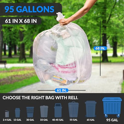 Reli. 95 Gallon Trash Bags Heavy Duty
