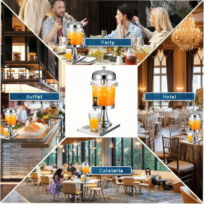 2.2 Gallon Drink Dispenser with Stand and Ice Core, Spigot and Ice Shovel - size: 2.2 Gallon / 8 L