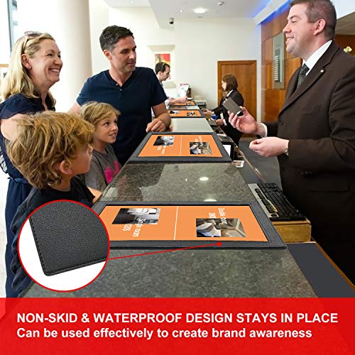 Retail Advertisement Counter Mat for 8.5 x11 Inch, Superior Quality Signature Pad, Durable Non-Skid Countertop Sign Holder, Customizable Writing Pad for Credit Card Transactions for Bank(3 Packs)
