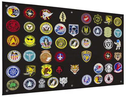 Tactical Patch Display Holder Panel Board for Military Army Morale Hook and Loop Emblems, 24 Inches x 36 Inches, No Patches Included - color: Patch Board, Black - Medium