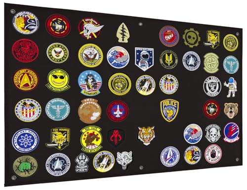 Tactical Patch Display Holder Panel Board for Military Army Morale Hook and Loop Emblems, 24 Inches x 36 Inches, No Patches Included - color: Patch Board, Black - Medium