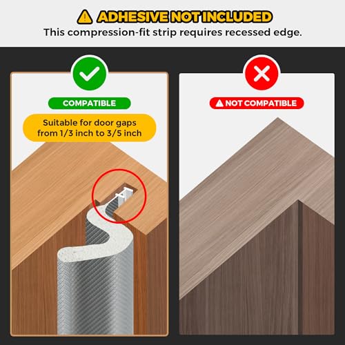 Ravinte Weather Stripping Door Seal, Q-Shaped Kerf Foam Strip, 19.8FT, Grey - color: Gray, size: 19.8 feet