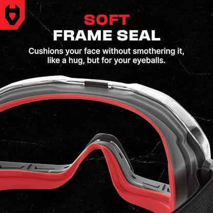 NoCry Anti-Fog Safety Goggles Over Glasses, Dust Eye Protection, ANSI Z87.1