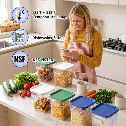 2 Pack 8QT Commercial Clear Food Storage Containers with Lid, NSF - color: Blue, size: 8Qt-2 Pack