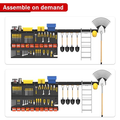 Ultrawall Pegboard Wall Organizer, 48 X 36 inch Garage Storage Pegboard - color: Black
