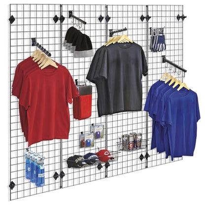 Heavy Duty Commercial Grade Gridwall Panels – Grid Panel for Any Retail Display, 2’ Width x 5’ Height, 3 Gridwall Panels Per Carton (Black Finish) - color: Black, size: 2'x5'（3 Pack）