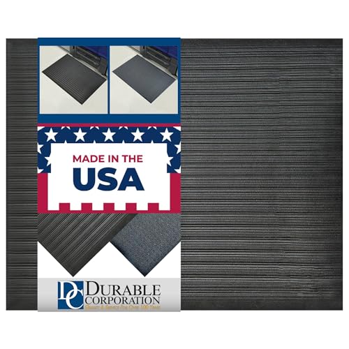 Durable Sponge Vinyl 3/8" Anti-Fatigue Mat, 24" x 36", Black - size: 24" x 36"