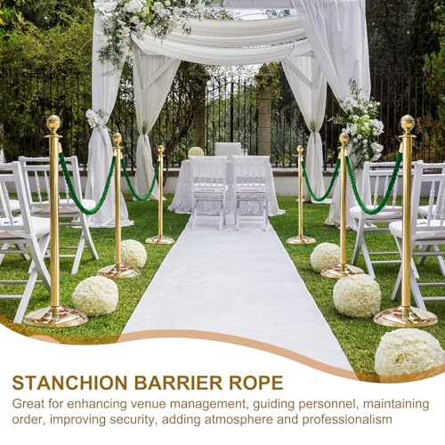 MECCANIXITY Twisted Stanchion Rope 3.28Ft/1M Barrier Rope w Hooks - color: Green Golden, size: 3.28 Ft