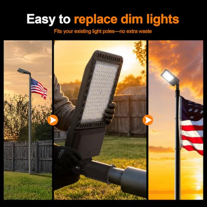 ledmo 300W LED Parking Lot Light with Dusk to Dawn Photocell 36000LM 5000K - size: Big/300/Slip Fitter