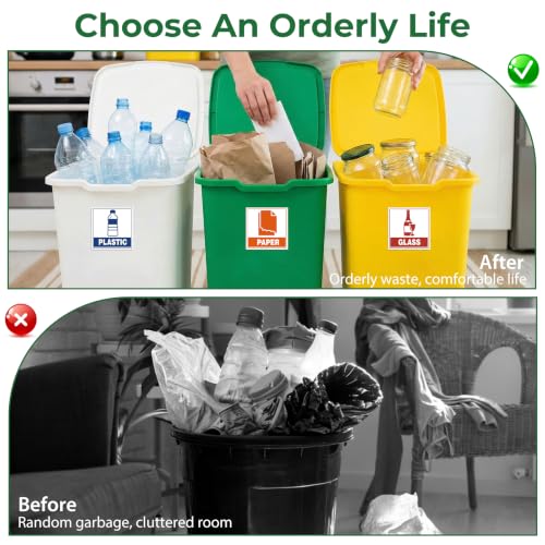 6PCS Recycle Sign Stickers for Trash Bins,Trash Recycle Stickers - color: Trash and Recycle 584